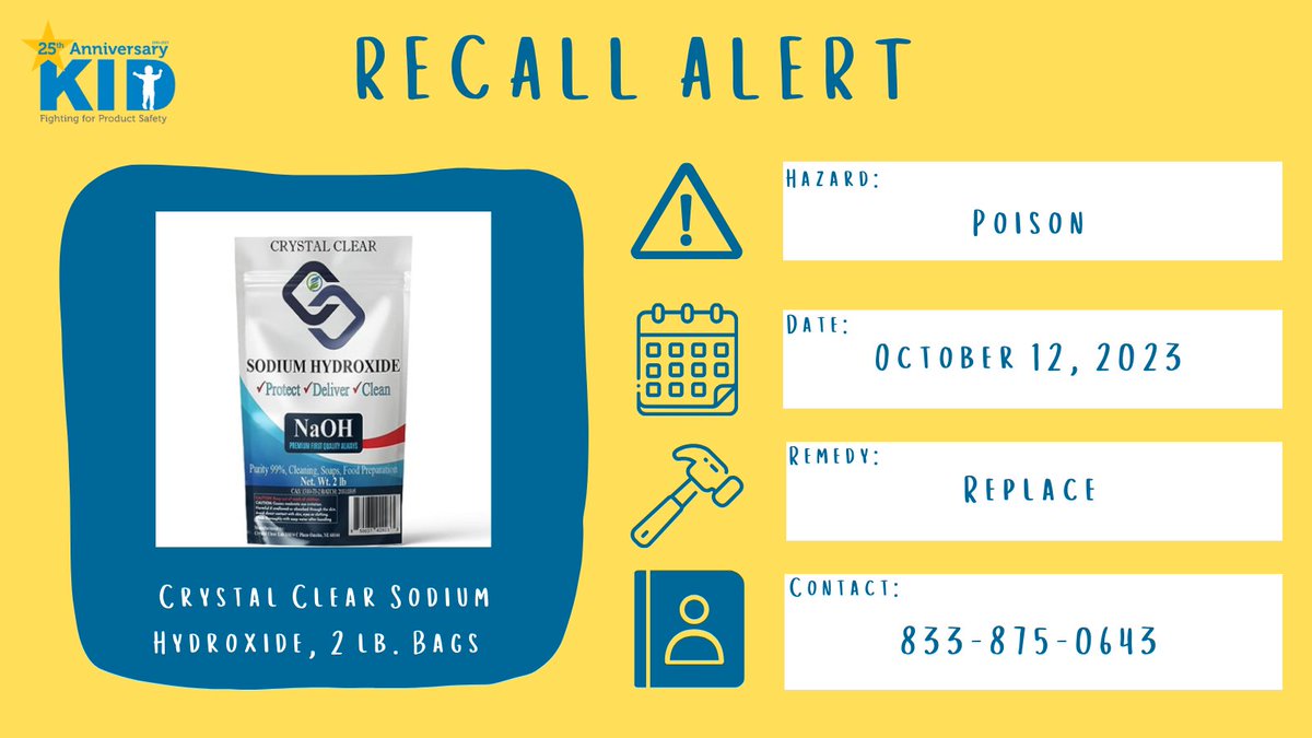 Family Health Products Recalls Crystal Clear Sodium Hydroxide Products Due  to Failure to Meet Child-Resistant Packaging Requirement; Sold Exclusively  on .com (Recall Alert)