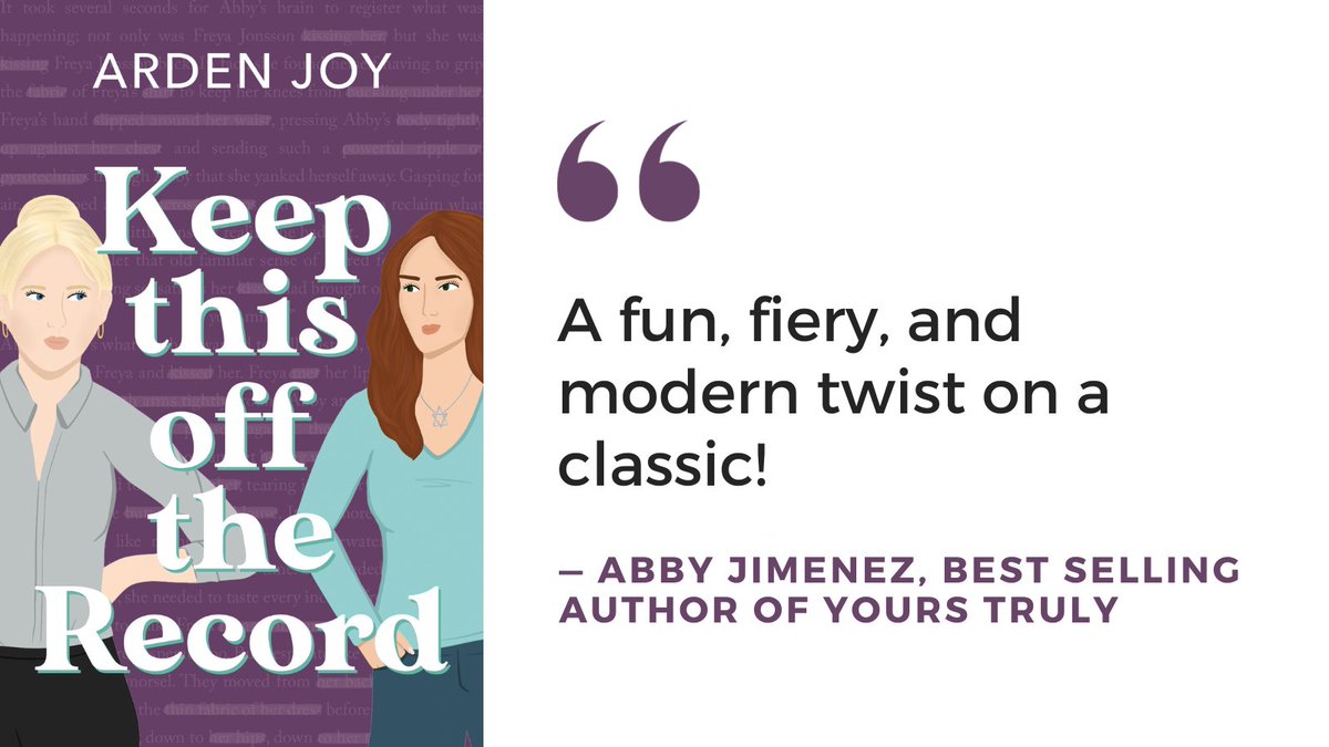 Thank you @AuthorAbbyJim for your blurb of @ardenjoy’s upcoming romance novel Keep This Off The Record! Coming out January 2024, Keep This Off The Record is available for preorder now through the link in bio! #WritingCommunity