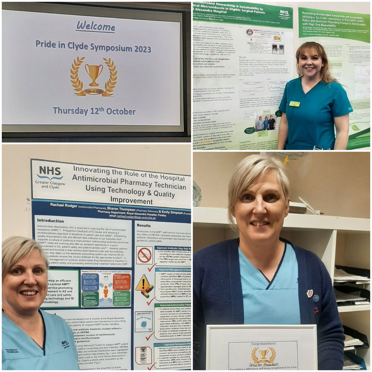 Great afternoon at the Pride in Clyde Symposium 🏆hearing about the wide range of ongoing #improvement work in Clyde #teamclyde #QI #welldone 👏👏

<a href="/raylibra6/">Gautamananda Ray</a> <a href="/LornaLoudon/">Lorna Loudon</a> <a href="/Iainwkeith/">Iain Keith</a> <a href="/claire_harrow/">Claire Harrow</a> <a href="/NHSGGC/">NHS Greater Glasgow and Clyde</a> <a href="/NHSGGCPharmacy/">NHSGGC - Pharmacy Services</a>