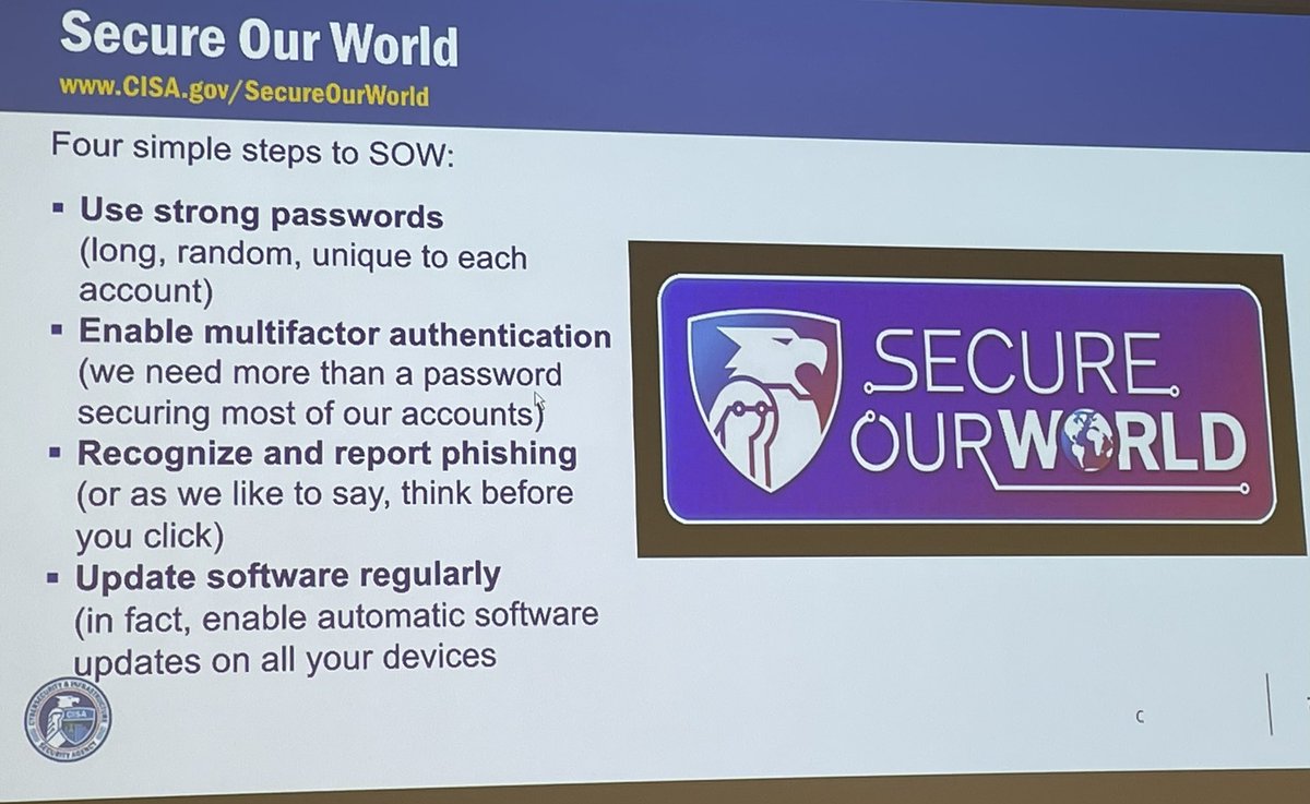 CyKee17's tweet photo. Great presentation today from Regional Director Phil Kirk! @CISAgov https://t.co/HAg7swnA4t