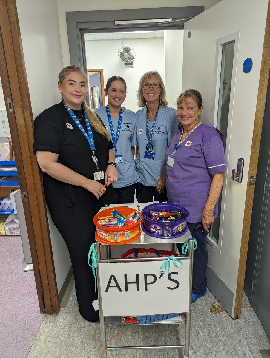 PHU_NHS's tweet photo. Celebrations were full in swing today at Queen Alexandra Hospital ahead of AHP (Allied Health Professional) Day this Saturday. 

Treats were handed out throughout the day as a thank you to AHPs for all their hard work and dedication 💙 

#ProudToBePHU #AHPsDay https://t.co/MpYwRFBTHr