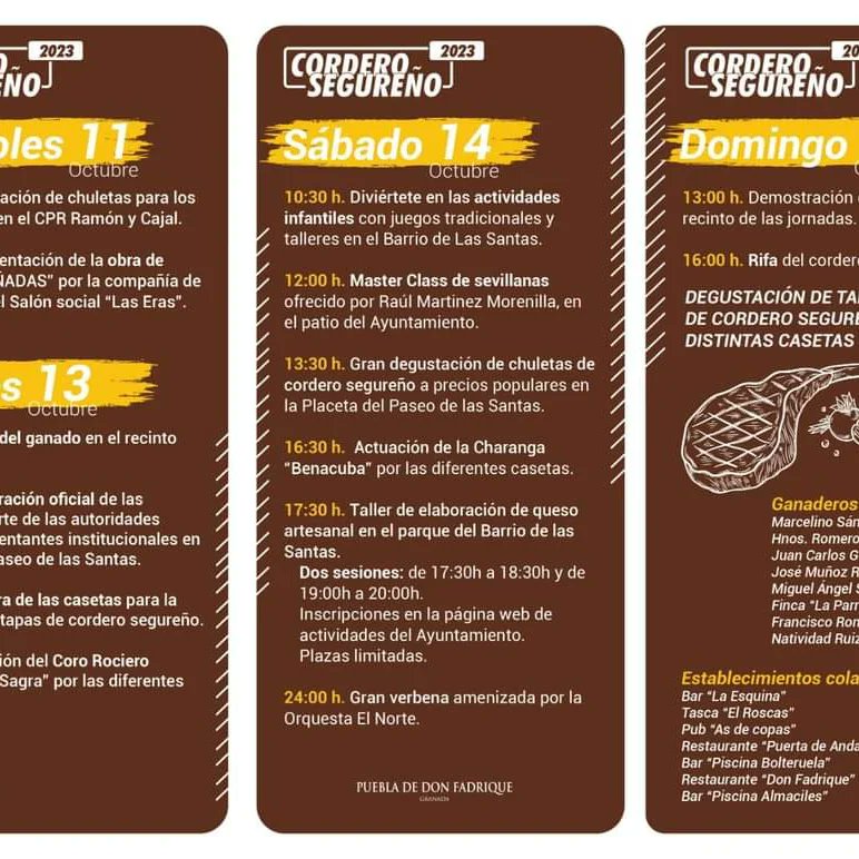 En 3, 2, 1... #XIIJornadasdelCorderoSegureño🐑 ¡Calienta que salimos! 💥

#elpatanegradeloscorderos🥩😋 
<a href="/GranadaGeopark/">Geoparque de Granada</a> <a href="/AytoPueblaDFadr/">AytoPueblaD.Fadrique</a> <a href="/pueblosmagicos/">Pueblos Mágicos de España</a>