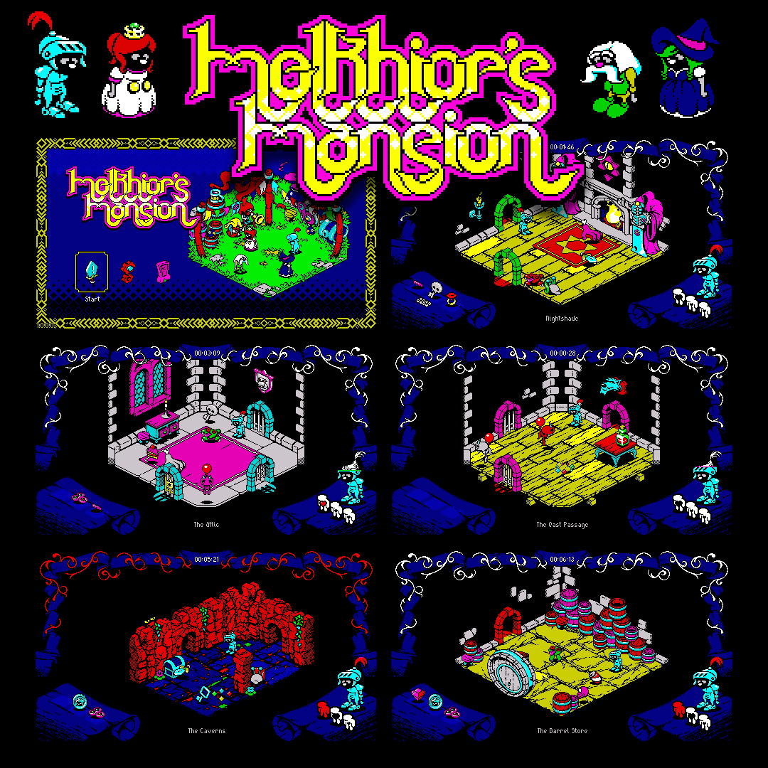 EricRetro's tweet photo. Haven't plugged Melkhior's Mansion for a while. So, if you haven't already, get Melkhior's Mansion, it's free for Windows PC, Mac and Linux from https://t.co/IM4ckQyKBO @hot_piping @alberto_mcalby #melkhiorsmansion #gamedev #monogame #indiedev #pixelart https://t.co/n0OOmM4WHi