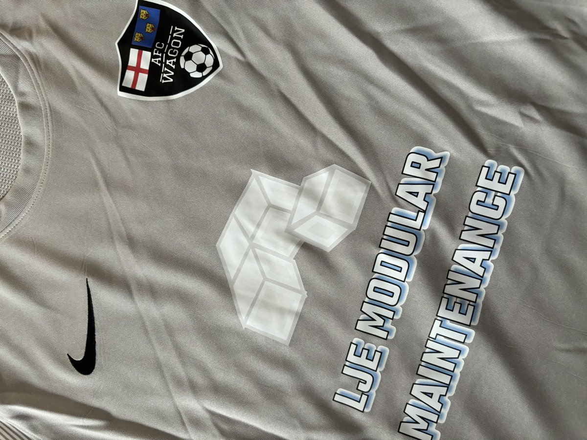 AFC_Wagon's tweet photo. New kits have finally arrived ready for this long season ahead, Massive thanks to LJE modular Maintenance for sponsoring us and making it all happen. ⚽️🍻🙌 https://t.co/hj6YMKyku9