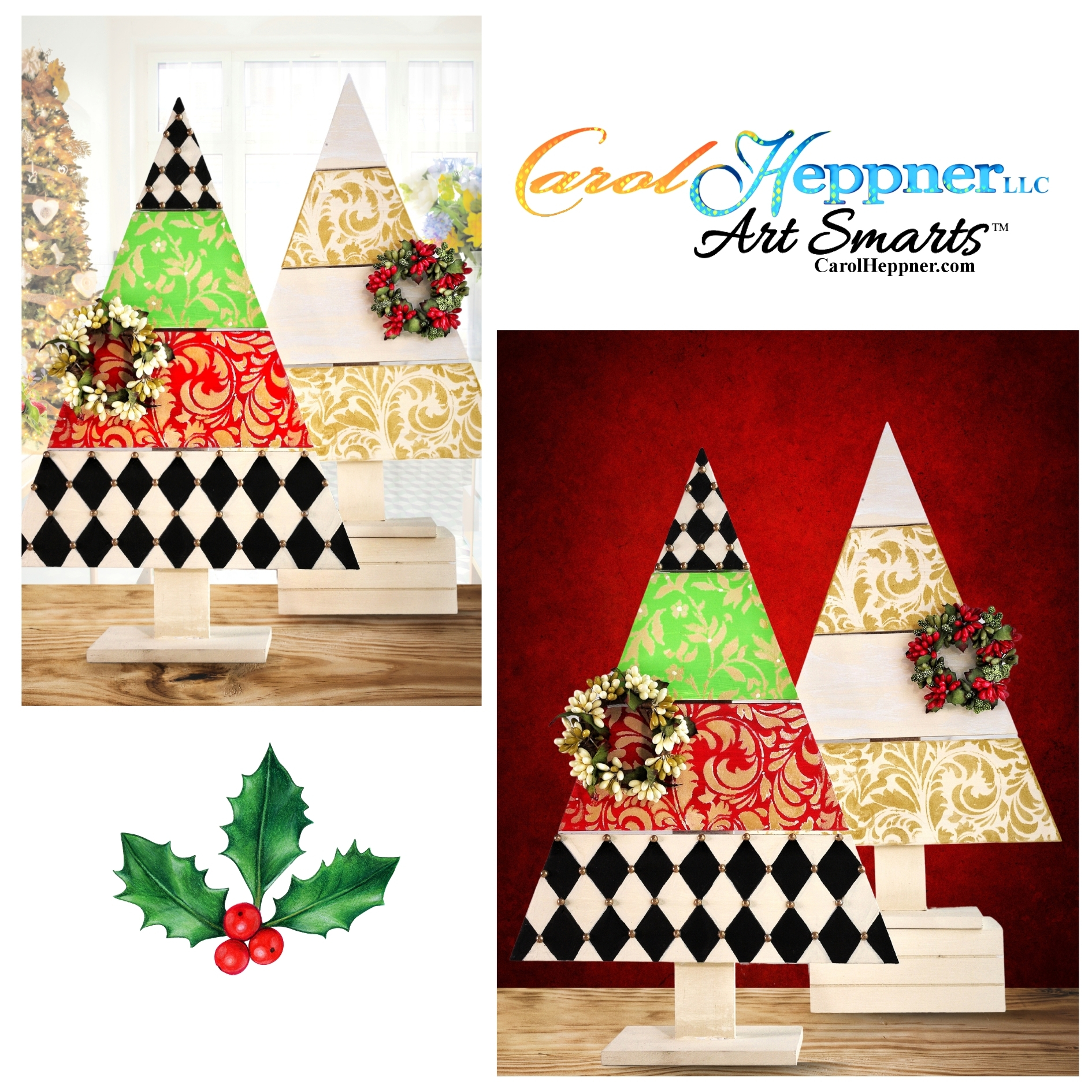 CarolHeppner.com 💙🌻🌊 on X: Get ready to deck the halls with creativity!  My Painted Wood #Christmas Tree #DIY, starring Testors Acrylic Craft Paints  & Gold Craft Enamel Paint Pen, is all about
