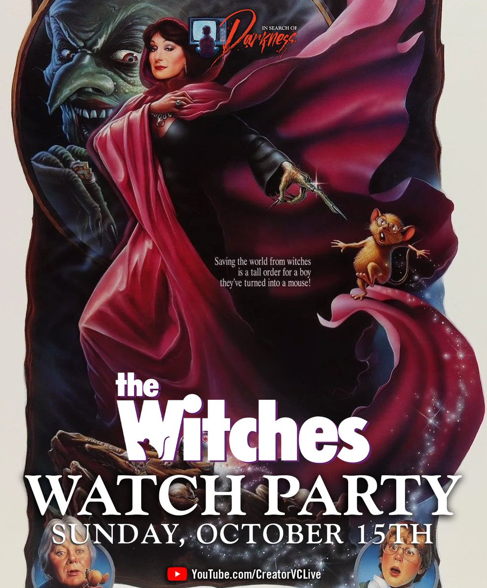 80sfantasydoc's tweet photo. #TheWitches (1990) watch party on Oct 15th at 12:30pm PST / 8:30pm GMT with @DoomGenPod Watch it live on YouTube https://t.co/c14B8v1NId while we chat on Discord. See 🔗in the bio to join Discord.

Order your copy of #InSearchofDarkness: 1990-1994 only at https://t.co/4q68fxi63c https://t.co/VrDbxi6YWI