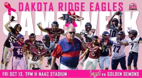 Big game tomorrow night vs a great Golden team.  Chance for us to recognize breast cancer awareness and play for league championship.  Hope we have a great crowd #MakeItCount