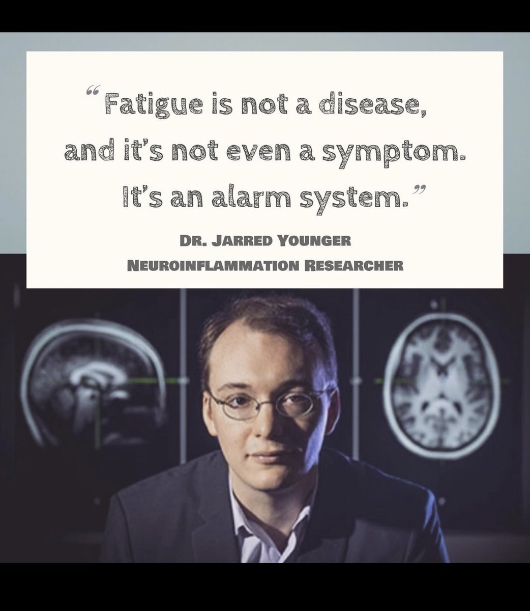 – Fatigue is not a disease and it is not even a symptom. 
So fatigue is an alarm system and the most general alarm system the body has.

#Quote from a webinar with Jarred Younger, PhD

#Fatigue
#AlarmSystem