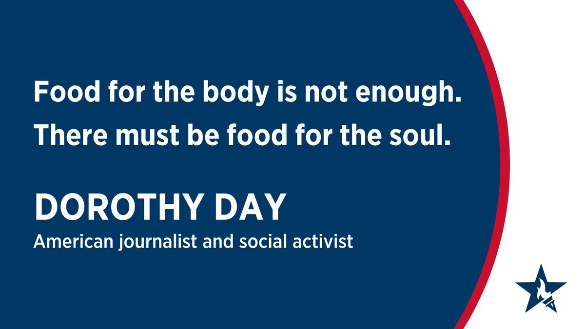 “Food for the body is not enough.  There must be food for the soul.” – Dorothy Day, American journalist and social activist

Happy National Food Day!  Are you nourishing your body and soul?  #mondaymotivations 
Proyecto impulsado por <a href="/FECHAC/">FECHAC</a>