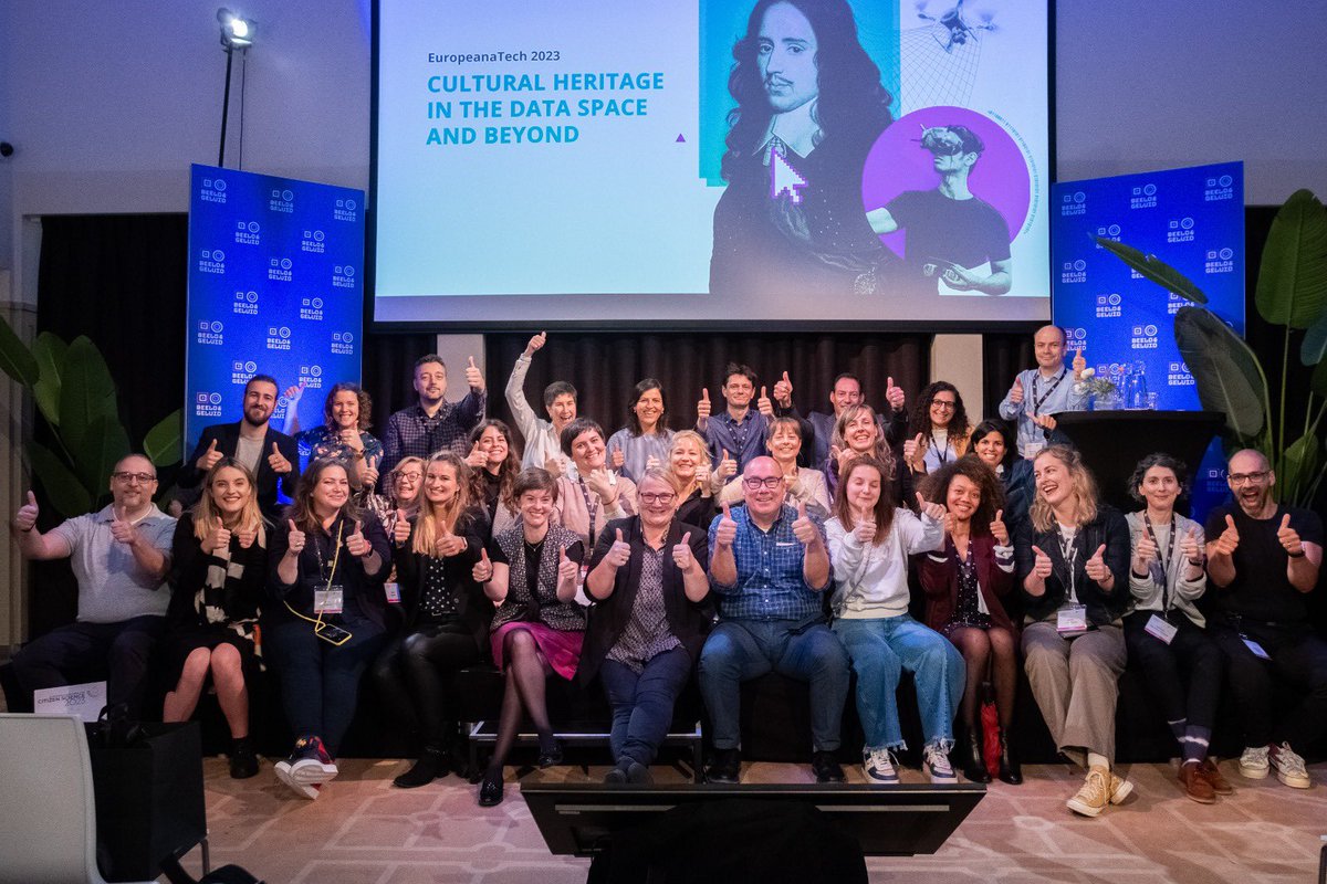 #EuropeanaTech2023 is a wrap! It was wonderful to welcome so many familiar but also so many new people at our conference this week. I can’t express enough how fortunate and honored I am to be working with such an amazing team! Thank you all! ❤️ &amp; <a href="/ter_burg/">Blue Ter Burg</a> for this great picture