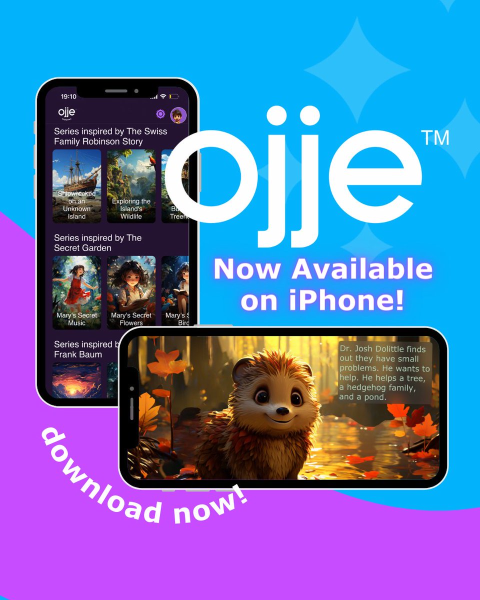 We are so excited to announce that Ojje is now ready for download on iPhone! ✨📖🏰

Discover the worlds of Ojje and give the gift of immersive reading to your children!

Link in Bio!

#Ojjestories #immersivereading #iphonekids #iphoneapp #newapp #edtech #educationalapps #reading