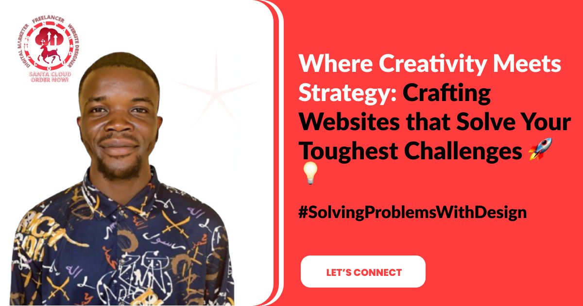 SantahCloud's tweet image. Where Creativity Meets Strategy: Crafting Websites that Solve Your Toughest Challenges 🚀💡 #SolvingProblemsWithDesign #WebDesignSolutions
#WebDesign
#DigitalMarketing
#CreativeSolutions
#OnlinePresence
#UXDesign
#MarketingStrategy
#ResponsiveDesign
#SolvingProblems