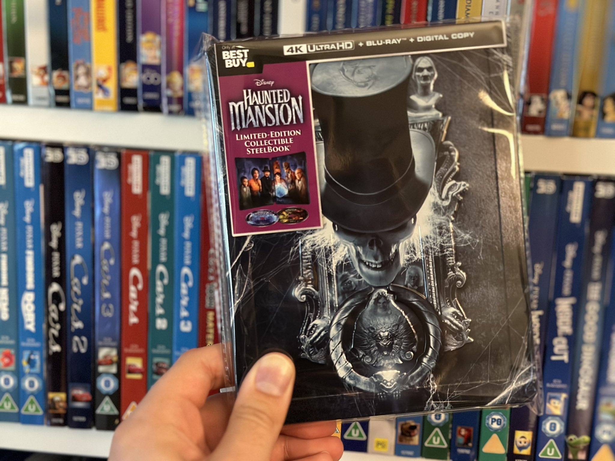 Dave Lee on X: Thanks to @disney for sending a copy of the upcoming @BestBuy  4K Blu-ray steelbook release of this year's #HauntedMansion! It's available  in the USA on 11/17. Can't wait