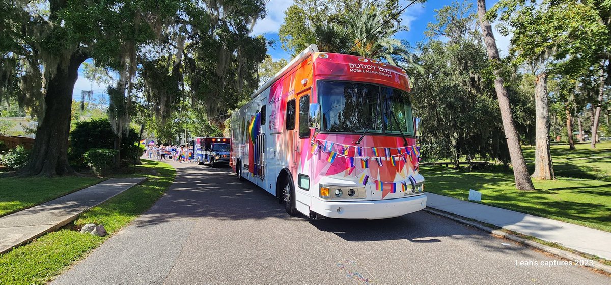 BaptistHealthJx's tweet photo. This past weekend, Baptist Health team members &amp; our Pride Employee Resource Group (ERG) took to the streets of Riverside to join in the River City Pride Parade! The #BuddyBus even joined in the celebration. 🌈 

#BaptistPride #BaptistProud https://t.co/YhLTc2t9NG