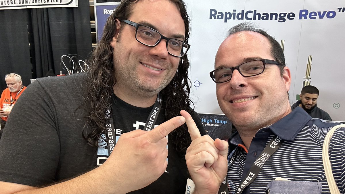 zachary3dprints's tweet photo. When I was at @3DPrintopia #ERRF2023  I finally met these amazing guys with I follow on YouTube, and so should you too! 
Jim from @TheEdgeofTeck  and Chris @chrisriley3d from Chris Basement! https://t.co/iYX3t7hHyi