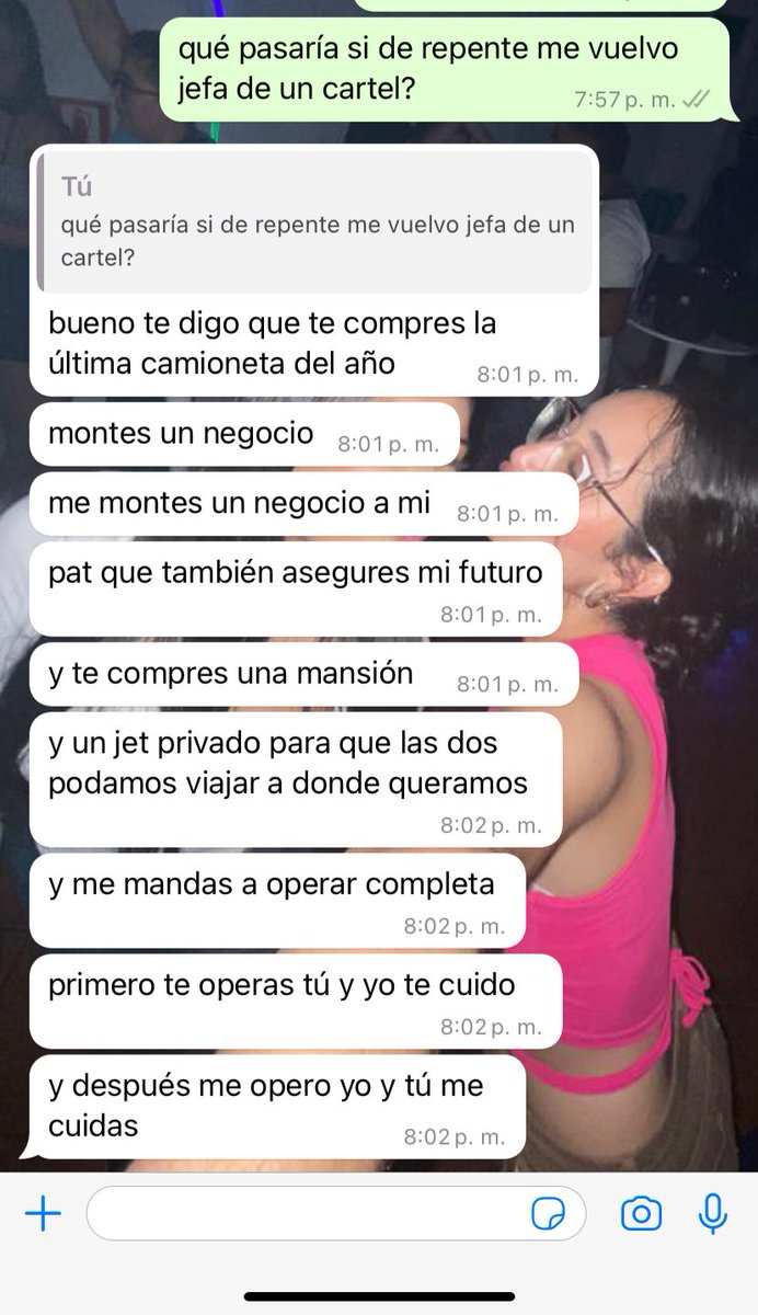 cuando sea jefa de un cartel habrán señales