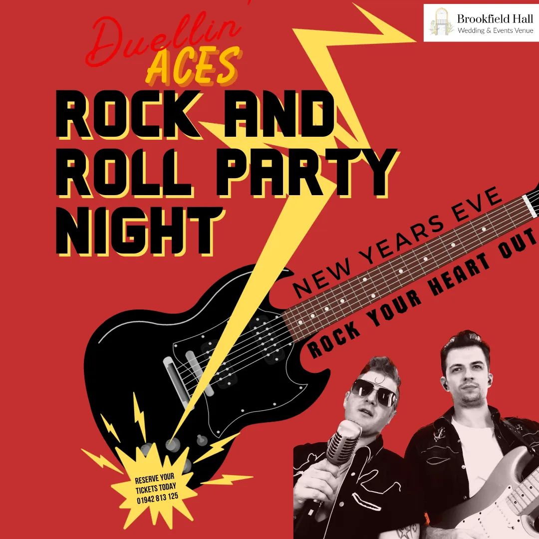 🎉Brookfield Hall's New Year's Eve Rock 'n' Roll Party🎸
🌟 Groove your way into 2024 🎆 
🎆 4 course meal £60 per head
🎉 31st dec, 5.30 for 6.15 pm
🎸 Fancy dress theme (Not compulsory) 
🎟️ ACT FAST – Limited tickets available! 

#RockNRoll #NYE #NYE2023