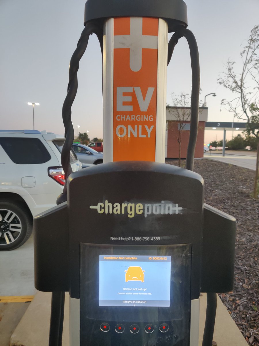 bryanvezina's tweet photo. We have EV charging stations. 

And yet....

Station not set up.

Thisisfine.gif https://t.co/KI6hqa2iaX