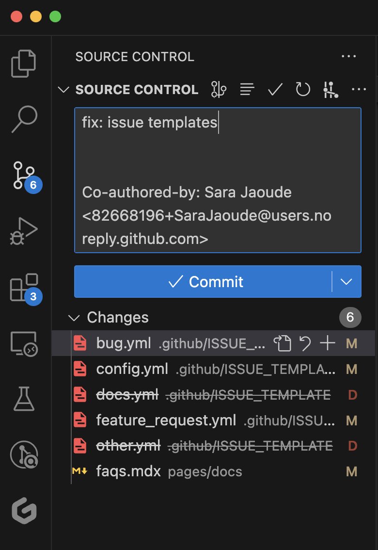 eddiejaoude's tweet photo. Don't forget to add co-authors when you collaborate

@SaraJaoude and I make some improvements to the BioDrop GitHub issue templates!

We are hoping to get more of you involved in Open Source 🎉 https://t.co/m8liZNKASH