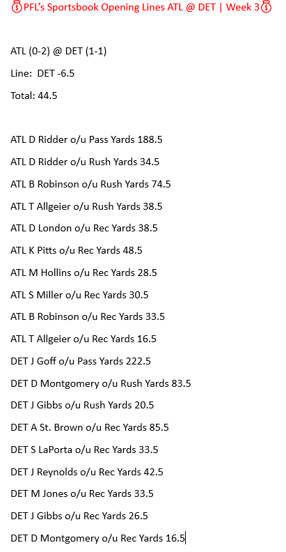 PFL_Report's tweet photo. ATL @ DET Game Sheet https://t.co/VZtYOln04E