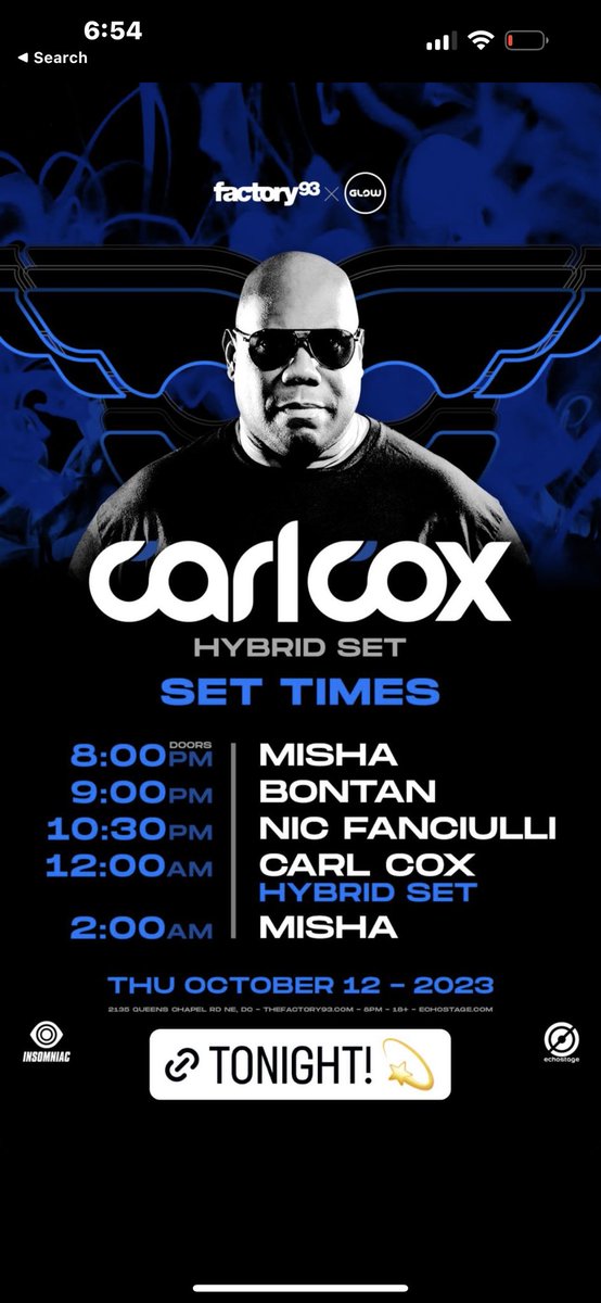 LadyCasa305's tweet photo. Any one in DC want a free ticket to go see Carl Cox tonight? I don’t want it to go to waste! Dm me I got you! https://t.co/1d7h5BAuvp
