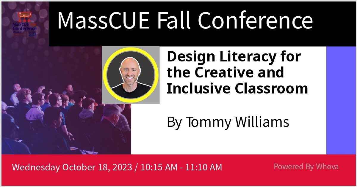TommyDubsEdTech's tweet photo. @MassCUE  I am speaking at MassCUE Fall Conference. Please check out my talk if you're attending the event!  - via #Whova event app.  We're going to be chatting all about AI!! https://t.co/aFxRmBECMj