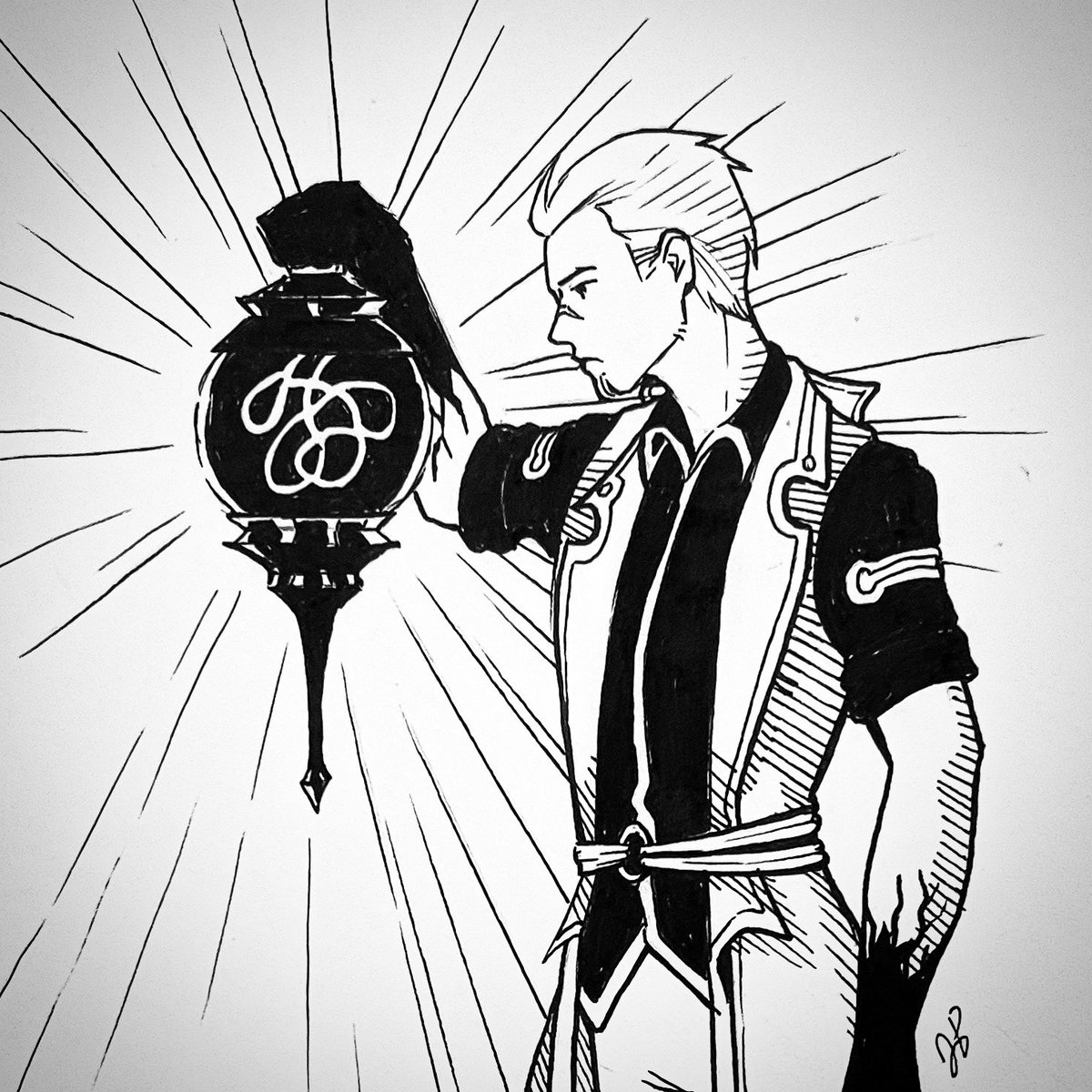 I don’t have the time to do a dragonfable tarot deck, but if I did, Tomix would be the Hermit. (Is anyone else doing inktober this year? Just me?) #dfanart