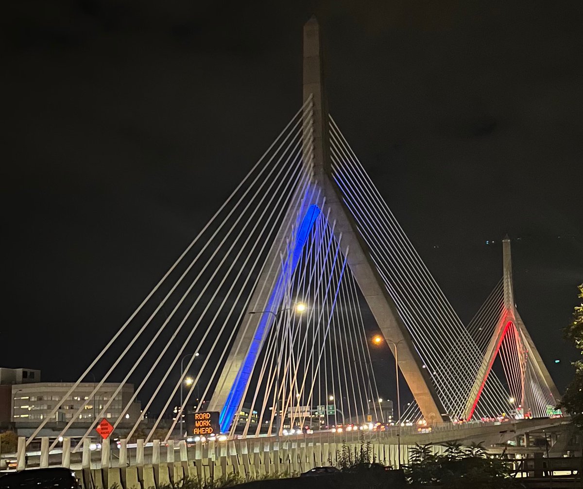 Boston recognizes #WTDay23 Zakim Bridge shows #WorldThrombosisDay colors @BrighamPharmacy @BrighamWomens @BrighamHeme @BrighamResearch @isth @JTHjournal @DanaFarber