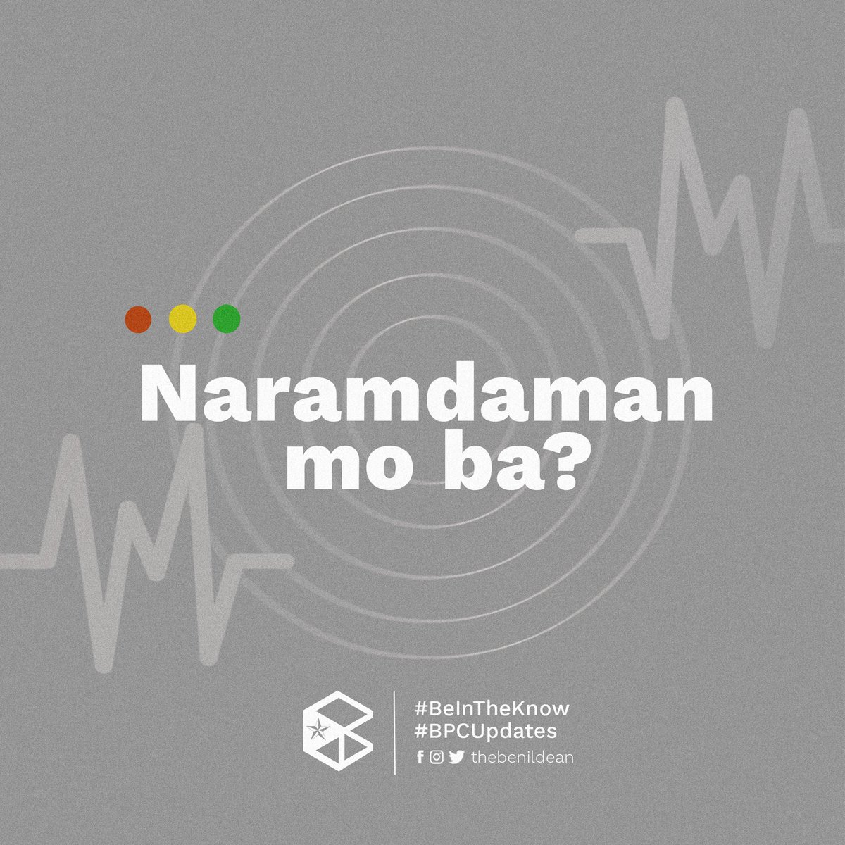 TheBenildean's tweet photo. Naramdaman niyo ba?
A strong earthquake was reportedly felt in various areas of Metro Manila today, Oct. 13.
Stay safe, Benildeans!
#Lindol
#BPCUpdates
#BeInTheKnow https://t.co/dns0zMHuQk