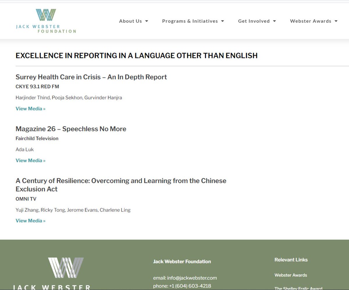 redfmvancouver's tweet photo. Red FM is delighted to inform our listeners that we are a finalist in the 2023 Webster Awards in the 'Excellence in Reporting in a Language Other Than English' category. We want to give a shoutout to @harjindersthind, @poojasekhon, and Gurvinder Hanjra for their stellar work! 👏 https://t.co/ZHS1QWNLbN
