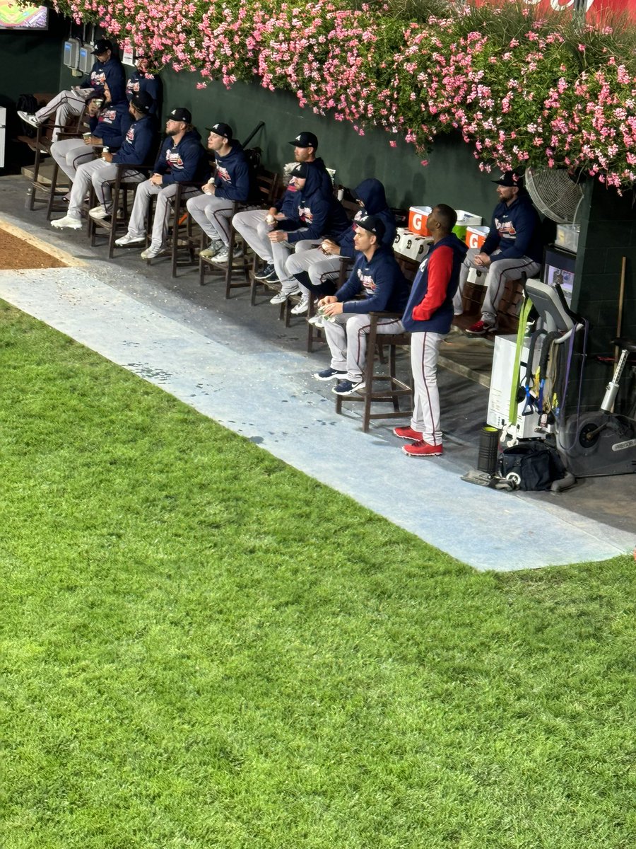 CoconnellFox29's tweet photo. Braves bullpen is complaining about heckling Phillies fans. One Phillies fan was just told by security to move out because he “got a radio call” from bullpen. https://t.co/yO9u87zyVH