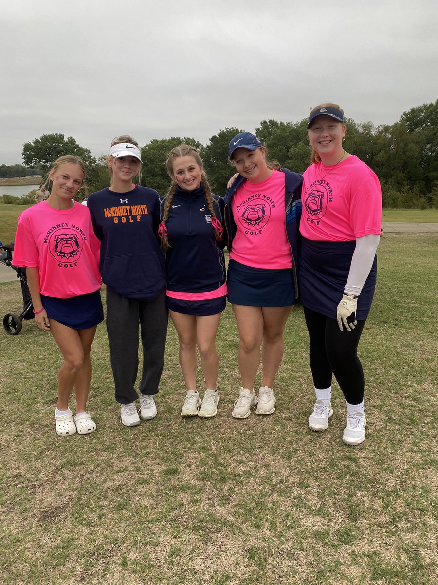 NorthGolfCoach's tweet photo. The Varsity girls had some fun and crazy shots at the Pink Golf Fore a Cure tournament today! https://t.co/hAo0SDsIKX