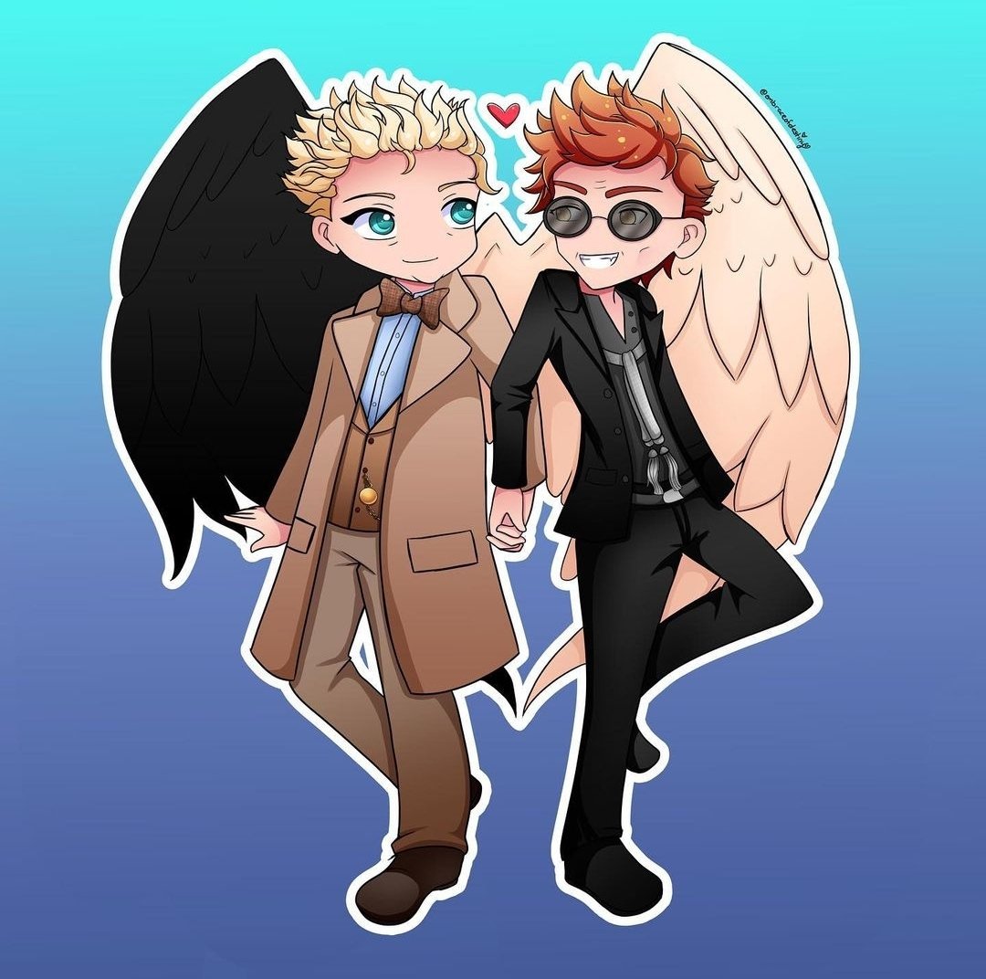 EmbraceArt's tweet photo. @smol_ghosts I've become very obsessed with Good Omens lately so my art reflects that https://t.co/AgqaREySyr