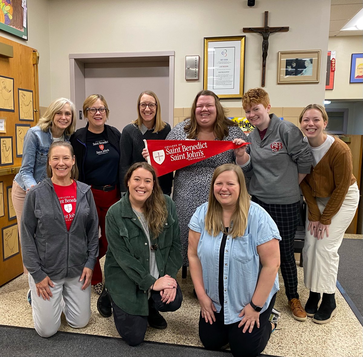 Happy Bennie Day from the Bennie teachers at Highland Catholic School in St. Paul! 
 
Back row (L to R):
Chris Peterson
Kassy Kenney
Linda Shea
Mary Nyhus
Maria Muellerleile
Brittany O'Neill
 
Front row (L to R):
Susan Kammueller
Emily Boyle
Corrie Schmidt