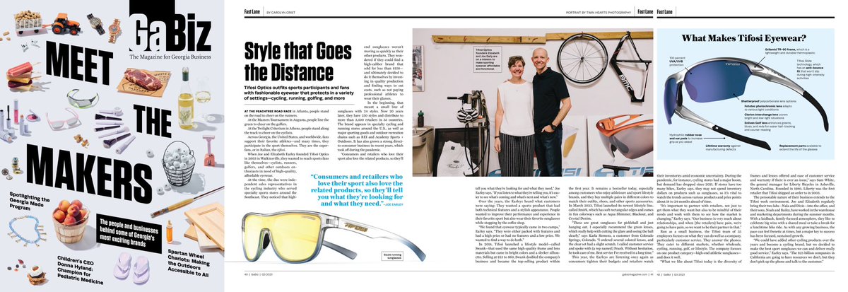 tifosioptics's tweet photo. We’re so thrilled to share our feature in GA biz! 
#sunglasses #gabiz https://t.co/XCEEWS0ItJ