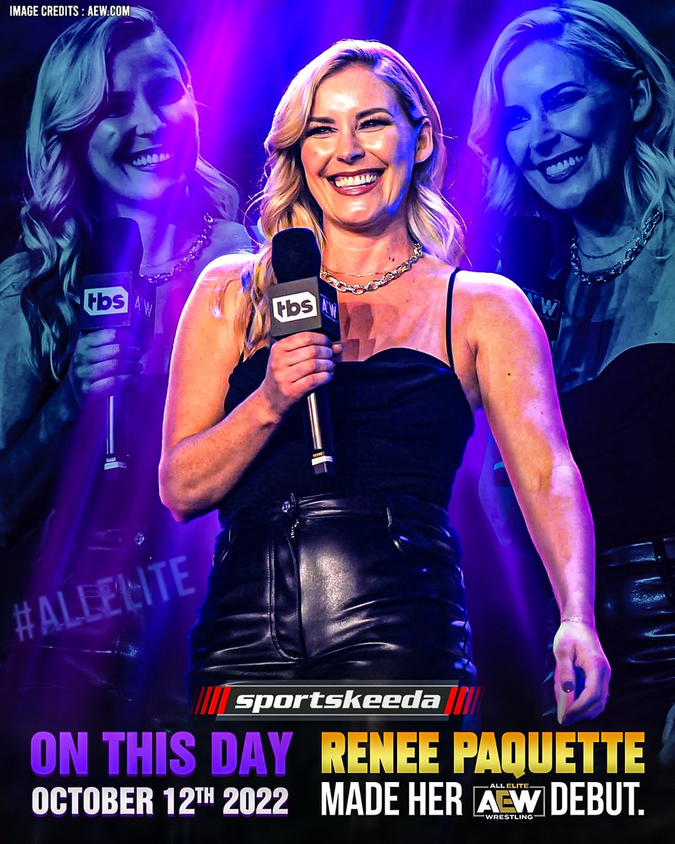 Last year today, one of the best backstage interviewers, #ReneePaquette made her #AEW debut! @ReneePaquette