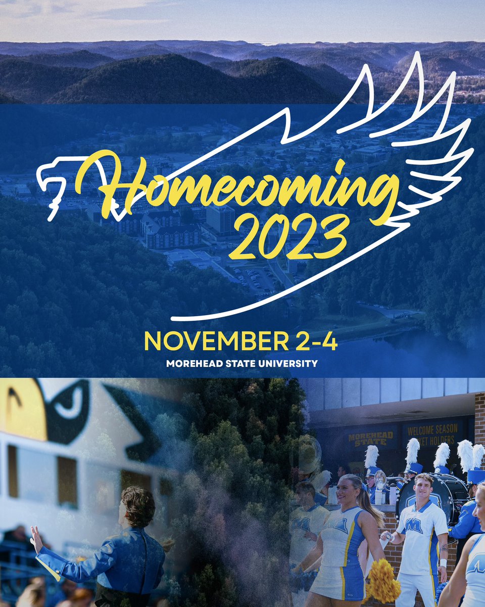 Eagle Nation! We are exactly three weeks away from our annual Homecoming Parade!

Stay tuned, something majestic is arriving to campus that week! 👀🎁 

We can’t wait to see you. 💙💛

𝗙𝘂𝗹𝗹 𝗦𝗰𝗵𝗲𝗱𝘂𝗹𝗲:
alumni.moreheadstate.edu

#MoreheadState | #MSUHomecoming2023