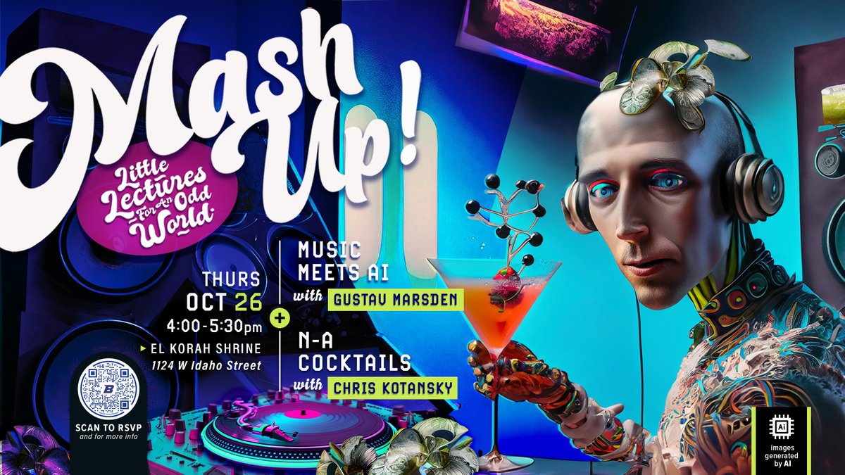 MashUp - All are welcome to attend!
(Students, Faculty, Staff and Community Members)
✨ October 26th   
 Music Meets AI  &amp; N-A Cocktails
🕒 Time: 4:00 - 5:30 pm
📍 Location: El Korah Shrine 1118 W Idaho St, Boise, ID 83702
🎟️ Register here --> boisestate.edu/cid/mashup-rsv…