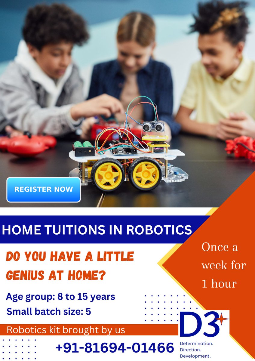 Unlock Your Child's Inner Engineer! Introducing 'Home tuitions in robotics and AI' - Where young minds discover the magic of robotics! #roboticsforkids #stemeducation #hometuition #RobogeniusAcademy #futureengineers #learningthroughplay