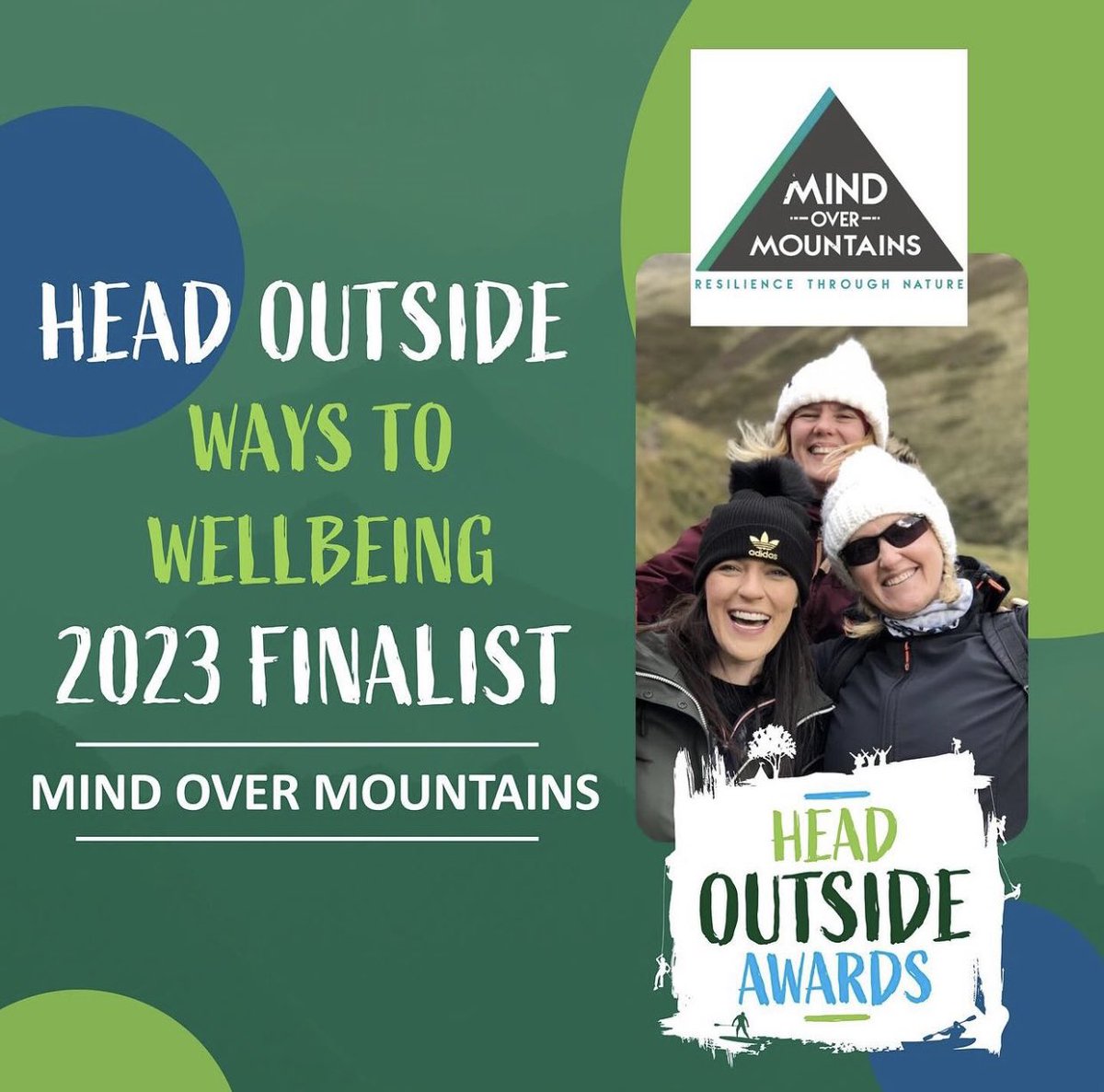 Delighted that Mind Over Mountains is a finalist in the @headoutsidehero awards 😁😁😁
#mentalhealthcharity #wellbeingsupport #naturetherapy