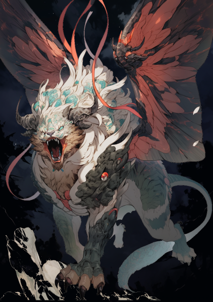 ChroniclesMyth's tweet photo. It's been a few days since I've posted! Todays mythical card agent is Usumgallu  

Clothed in fearsomeness this lion-dragon demon was another offspring of tiamat. Said to have been trampled by the god Nabu 
 #AIart #TCG #ChroniclesOfMythos #indiegame https://t.co/PmTSuupg4v