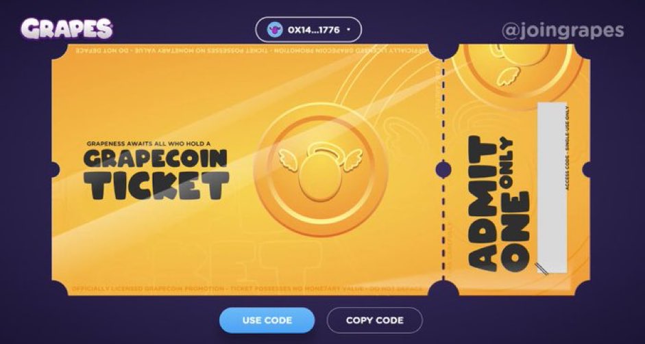 Giveaway Time <a href="/JoinGrapes/">The GRAPES</a> @JoinGrapeCoin 🍇🥳

Prize:
3 $Grape Coin codes

Requirements
   • Retweet
   • Follow
   • Tag 2 friends!

Winners announced in 2 days!🍇🎉🎉