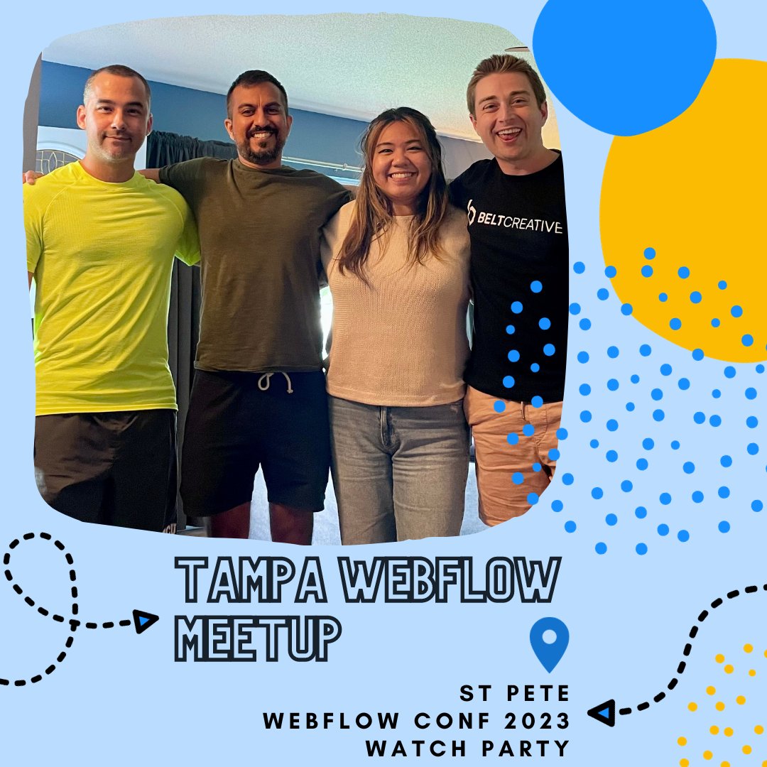 beltcreative's tweet photo. Last week @Webflow hosted its annual conference in San Francisco and we held a watch party here in St Pete, FL 🌊

Ready to join us for our next Tampa Webflow meetup? Send us a DM 🤘

#beltcreative #WebflowConf2023 #Webflow #WebflowCommunity #TampaWebflow #TampaWebflowMeetup https://t.co/x425ASbmBm