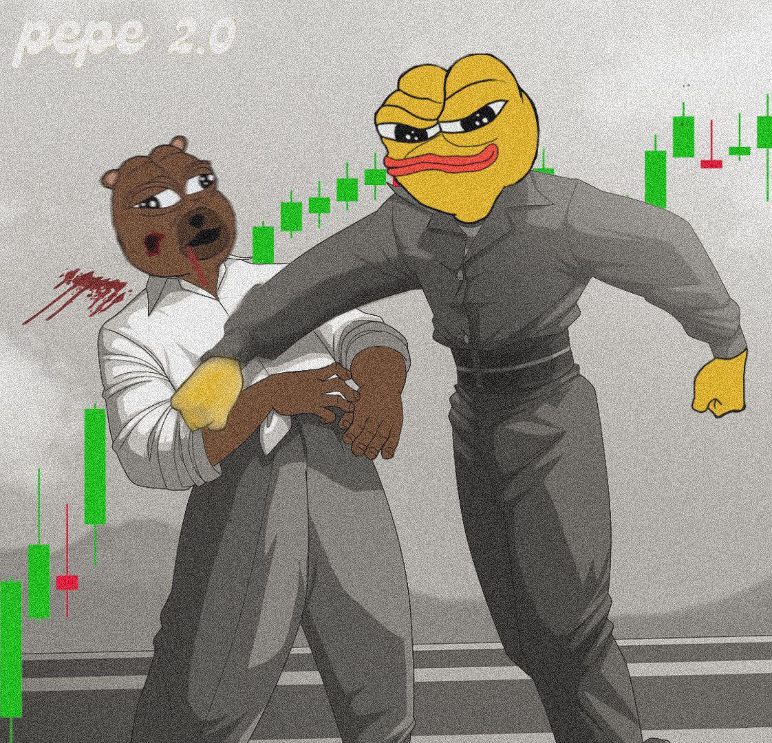 pepe2coineth's tweet photo. We hate the bear market. Better times to come. 

#PEPE2 has the best memecoin community listed on the top exchanges such as @kucoincom 

Missed $PEPE here is your second chance. https://t.co/3cV80lXk2Y