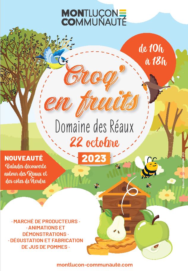 Retrouvez le CEN Allier sur son stand lors de la nouvelle édition de #CroqEnFruits au domaine des Réaux, à Montluçon, le dimanche 22 octobre. 
Romain du CEN Allier animera plusieurs courtes balades nature et présentera une conférence sur le thème de la #Biodiversité #Bourbonnaise