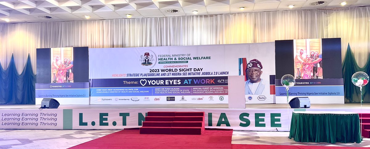 Thank you @Fmohnigeria. All eyes on eyes as we mark #WorldSightDay 2023 and #LETNigeriaSEE - good eye sight enables Learning, Earning and Thriving and goes towards achieving the sustainable development goals