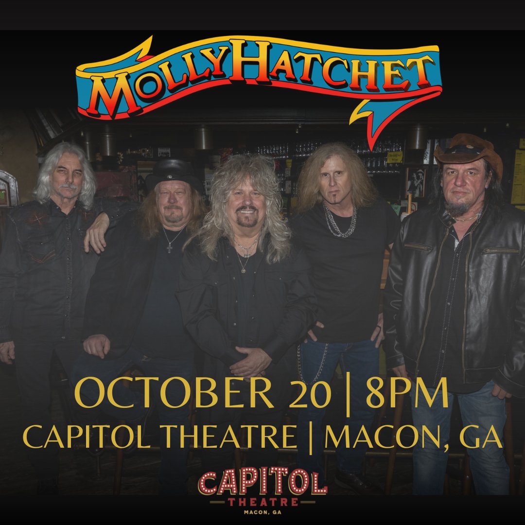 Ready for Molly Hatchet? Coming up soon on October 20 - tickets still available. 🎫 - bit.ly/3OGpYHf