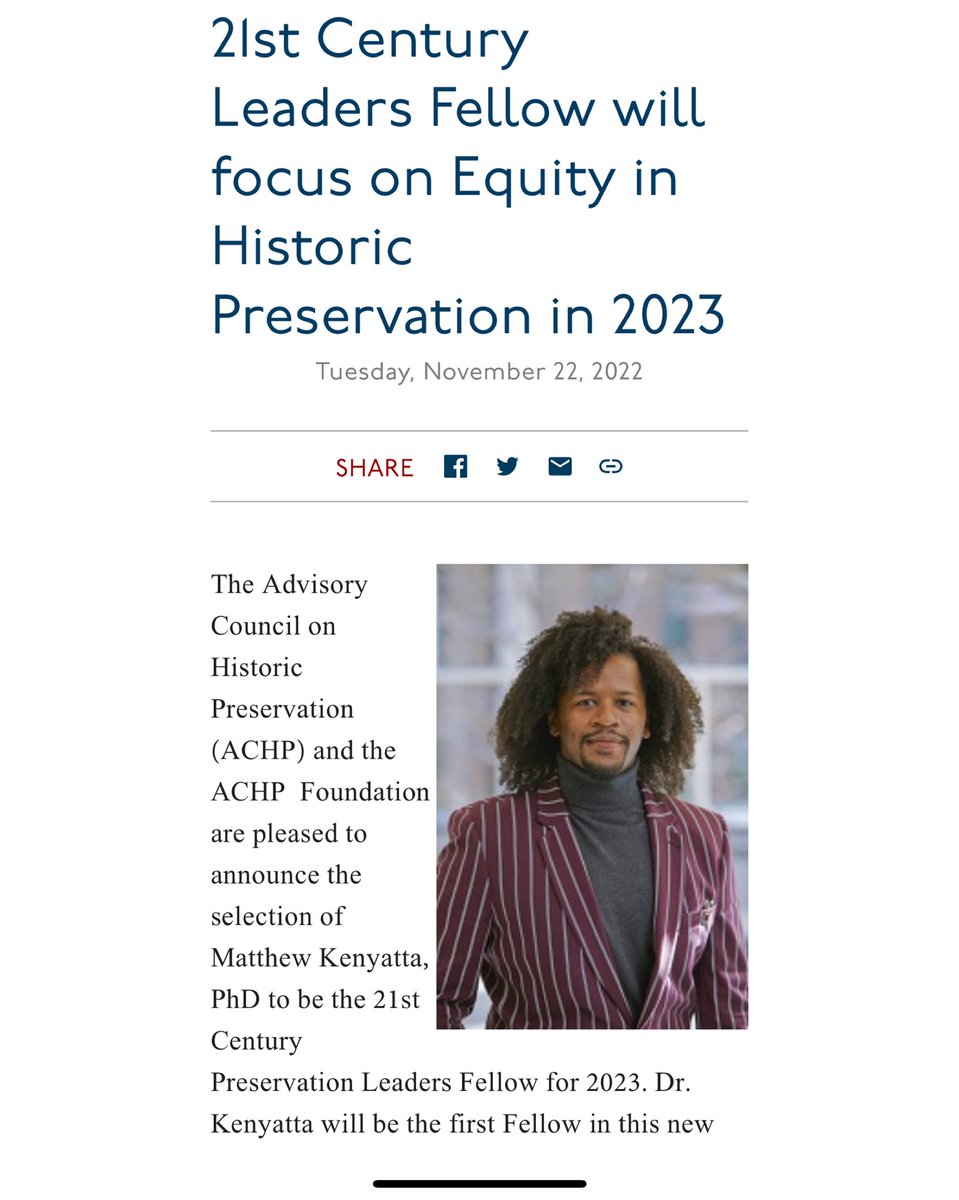 drmattkenyatta's tweet photo. Eight months ago, I entered the world of federal historic preservation as the first 21st Century Leaders Fellow. 

I’m thankful to the @usachp for hosting and orienting me, even as @sarabronin just came and pandemic restrictions were lifted. 

🧵 Some highlights from this era… https://t.co/KU3WstZZs5