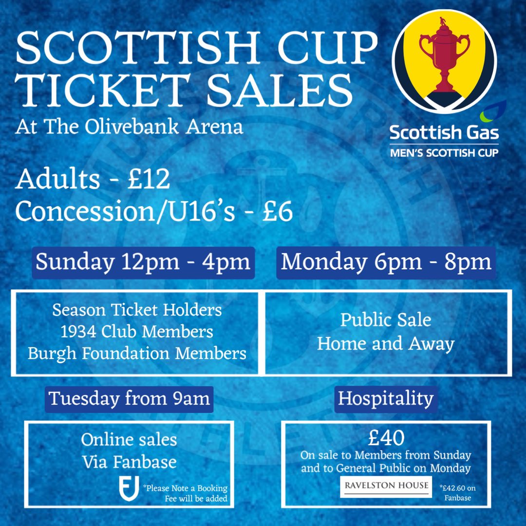 We are delighted to officially announce your first opportunities to get your hands on tickets for our Second Round Scottish Cup tie Versus Clyde FC.

Don’t wait around! 💙

Full Information available on our website - musselburghathletic.co.uk/news/1002/scot…