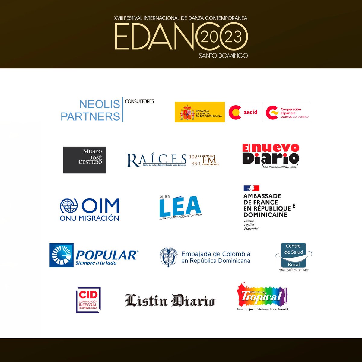 EDANCORD's tweet photo. Muchas gracias al Ministerio de Cultura @miculturard, a la Dirección General de Bellas Artes @bellas.artesrd.
 nuestras locaciones de Espacios Alternativos, coreógrafos, compañías, grupos, instituciones, compañías y amigos que nos acompañaron para este EDANCO 2023. https://t.co/sIhINmKrO2